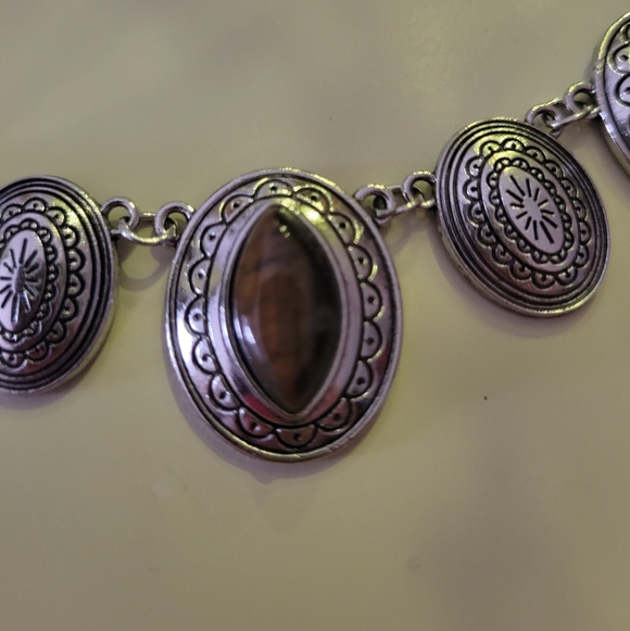 Paparazzi Elegant Silver and Brown Women's Necklace - Picture 2 of 3